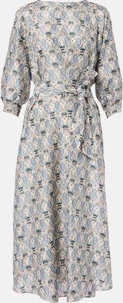 Loro Piana Abito midi Mila in seta con stampa