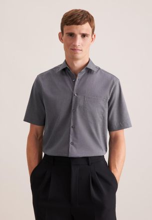 Seidensticker Businesshemd SEIDENSTICKER Schwarze Rose, Herren, Gr. XXL (46), normale &Auml;rmell&auml;ngen, grau, 100% Baumwolle, unifarben, regular fit, gerader Abschluss, 