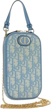 Dior Pre-owned Cross Body Bags, female, Blue, Size: ONE SIZE Pre-owned Trotter Canvas Shoulder Bag