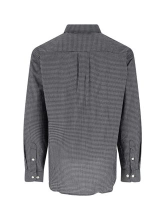 Mfpen Micro-Gingham Check Cotton Shirt - Black