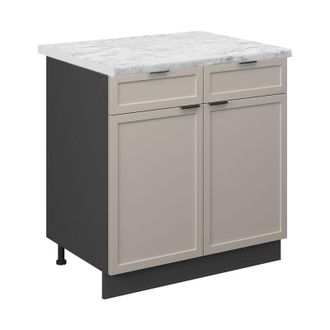 Vicco Mueble Bajo De Cocina Fame-line, Grisbeige, 80 Cm, Et M&aacute;rmol, Vicco