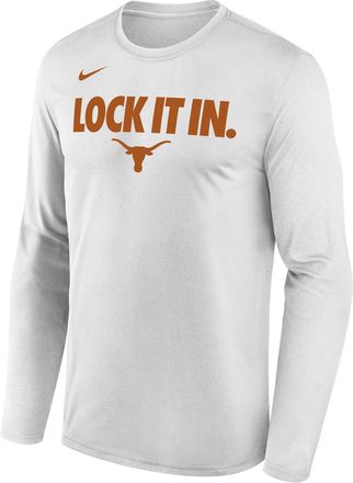 Nike Texas 2026 On-Court Bench Nike Mens Dri-FIT College Long-Sleeve T-Shirt in White | M22284P870TXUN-WHT