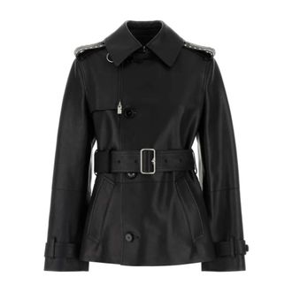 Burberry Black Leather Jacket - female - Burberry - Leather Jackets - Black - XS - Jackets