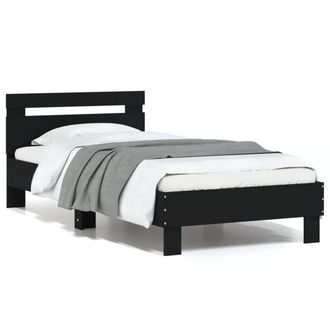 Berkfield Home Bed Frame without Mattress with Headboard Black 90x200 cm