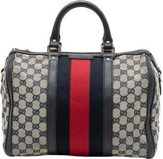 Gucci Pre-owned Handbags, female, Brown, Size: ONE SIZE Pre-owned Patterned Top Handle Bag