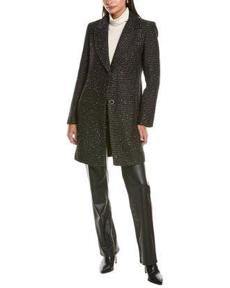 CeCe by Cynthia Steffe Herringbone Wool-Blend Coat