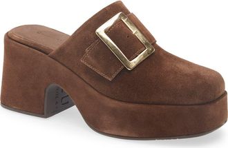 Chocolat Blu Haze Platform Mule in Coffee Suede at Nordstrom, Size 7.5