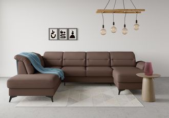 Sit&more Wohnlandschaft »Sinatra U-Form« optional mit Kopfteilverstellung und Armteilfunktion, Metallfüsse