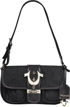 True Religion Double Pocket Denim Satchel in Black at Nordstrom Rack