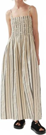 Foemina Liv Ruched Bodice Dress In Stripe Jacquard
