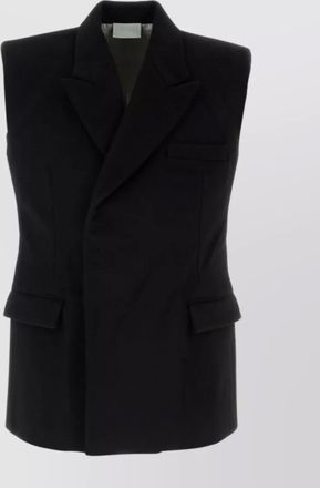 VTMNTS sleeveless wool blazer with padded shoulders