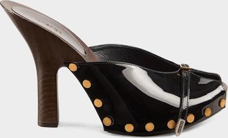 Versace Sassi 105mm Patent Leather Clogs