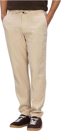 Selected Heren, Broeken, Beige, Maat: 2XL Linnen