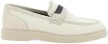 Brunello Cucinelli Leren Mocassin Loafers met Kralen - Dames - Loafers - Beige - 41 EU - Su&egrave;de - Schoenen