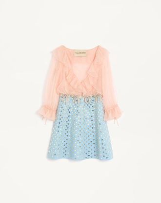 Valentino Embroidered Crepe Couture Short Dress Wo