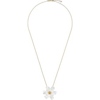 Ted Baker Fukany Furled Flower Enamel Pendant Necklace in Metallic Gold at Nordstrom
