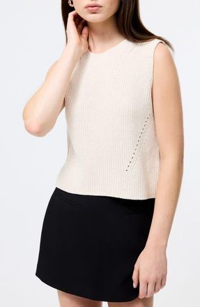 French Connection Mozart Crop Sweater Vest in Light Oatmeal at Nordstrom, Size X-Large