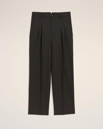 Ami Ami Paris - Grey high-waisted carrot-fit striped wool trousers Grey - Size: 34 - for Men