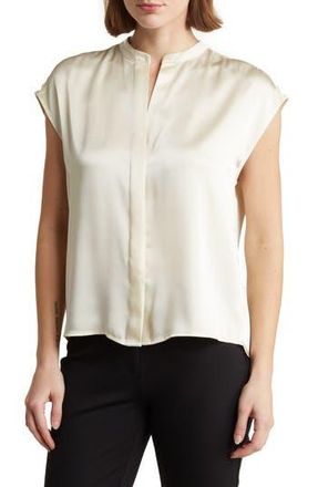 Vince Satin Shell Tank in Pale Ivory at Nordstrom Rack, Size Small