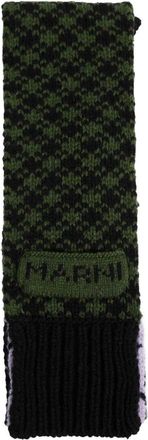 Marni Accessoires, Heren, Veelkleurig, ONE Size, Wol, Geometrische Gebreide Sjaal