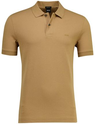 HUGO BOSS Camel poloshirt Boss Black Pallas korte mouwen 2 knoops pique