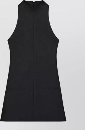Courr&egrave;ges twill sleeveless mock neck mini dress