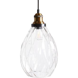 Beliani Beliani - Hanging Pendant Lamp Lighting Glass and Metal Shade Transparent Coosa