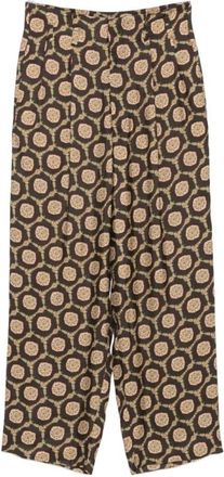 Emporio Armani Wide Trousers, male, Multicolor, Size: XL Geometric-print Pleated Trousers