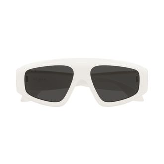 Alaia Aa0092s Oversized Rectangular Sunglasses in Glossy White Finish