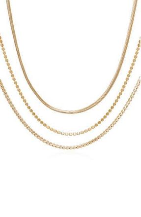 Vince Camuto Set of 3 Layered Chain Necklaces in Gold Tone at Nordstrom Rack