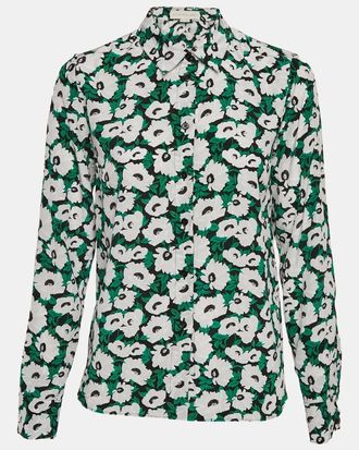 Stella McCartney Camicia in seta a fiori 2024 - Verde