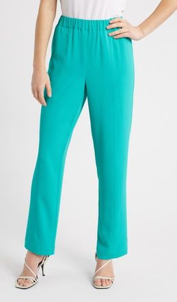 Ming Wang Crêpe de Chine Pants in Emerald Awe at Nordstrom, Size Large