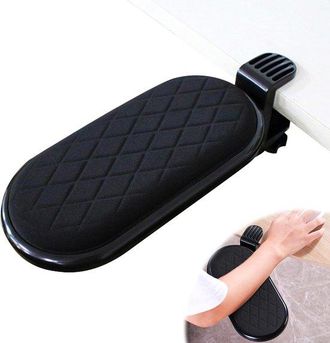 No Brand Soporte Reposabrazos De Escritorio Con Reposamu&ntilde;ecas Ergon&oacute;mico Ajustable Para El Hogar Y La Oficina - Negro - Trabajo C&oacute;modo Con El Ordenador - Alivi
