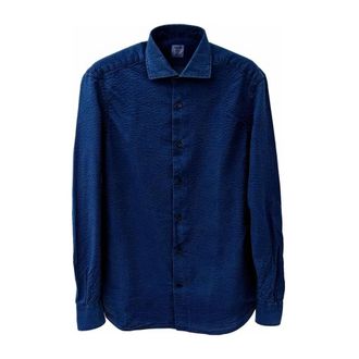 Mazzarelli Linea Blue Slim Fit Overhemd - Heren - Casual Overhemden - Blauw - M - Overhemden
