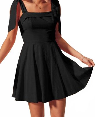 So Me Ribbon Tie Mini Dress In Black
