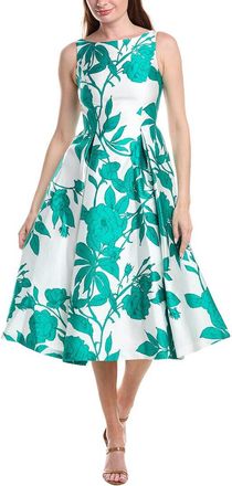 Adrianna Papell A-Line Twill Midi Dress