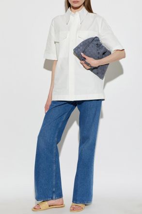Bottega Veneta Flared Leg Jeans, Womens, Blue