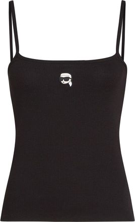 Karl Lagerfeld logo-patch top - Black