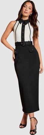 Coast Collard Bandage Belted Pencil Dress in Mono at Nordstrom, Size 10