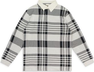 Aimé Leon Dore CREAM BUFFALO CHECK RUGBY POLO SHIRT