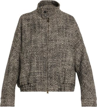 Darkpark Lee Oversized Herringbone Bomber Jacket