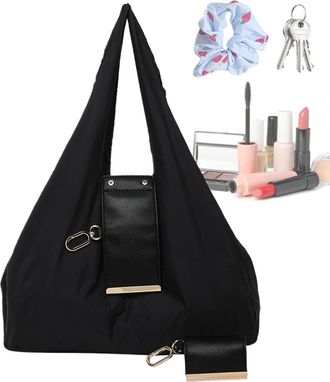 Generic Leather Tote Bag,Foldable Pouch Trendy - Compact Shopping Hand Tote Purses - for Women Girls Students Teachers Travel Shopping Outdoor School Beach Of