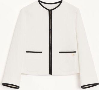 Valentino Giacca In Cotton Canestrello Tweed Donna LATTE/NERO 36