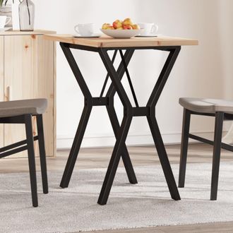 vidaXL Vidaxl - Mesa De Comedor Marco Y Madera Maciza Pino Y Acero 80x50x75,5cm