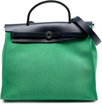 Herm&egrave;s Borsa a tracolla Herbag Zip 31 tela Toile 2018 - Blu