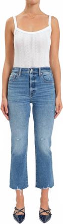 Daze Shy Girl High Rise Crop Flare Jeans In Wide Awake