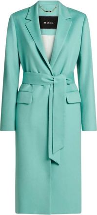 Kiton Pure Cashmere Overcoat - Dames - Jas met riem - Groen - M - Leer - Jassen
