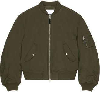 Givenchy Couture Seam Bomber In Cotton With Givenchy Stamp Print