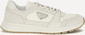 Prada Bicolor canvas and suede Prax Sneakers Male 7.5