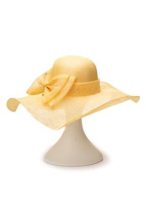 Collection XIIX Large Bow Sinamay Floppy Hat in Pale Yellow at Nordstrom Rack